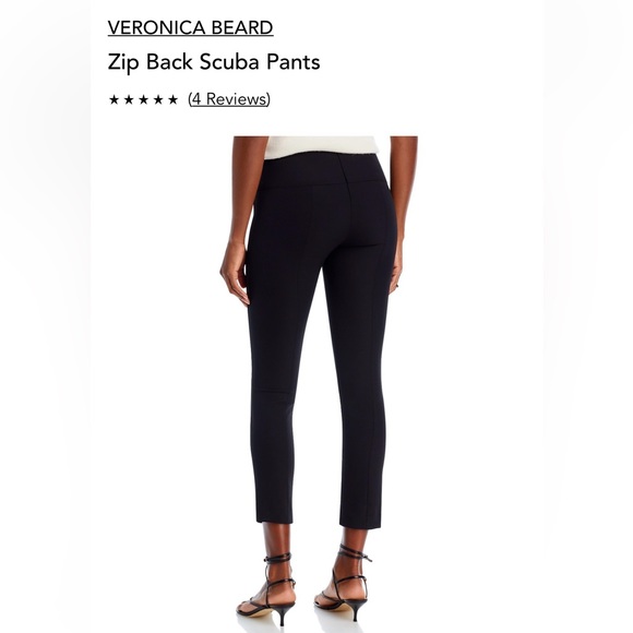 NWT - Veronica Beard zip back scuba pants - black size 10 - Picture 2 of 5